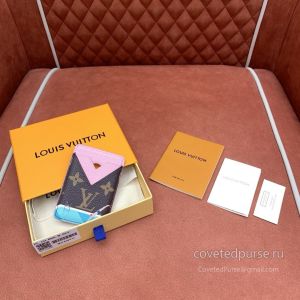 Louis Vuitton Magnetic Card Holder Pink Camouflage M2A896