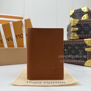 Louis Vuitton Passport Cover Tan Waxed Leather M2A179