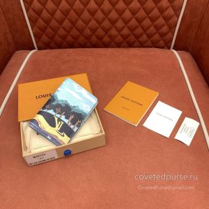 Louis Vuitton Pocket Organizer Island Blue Card M29735