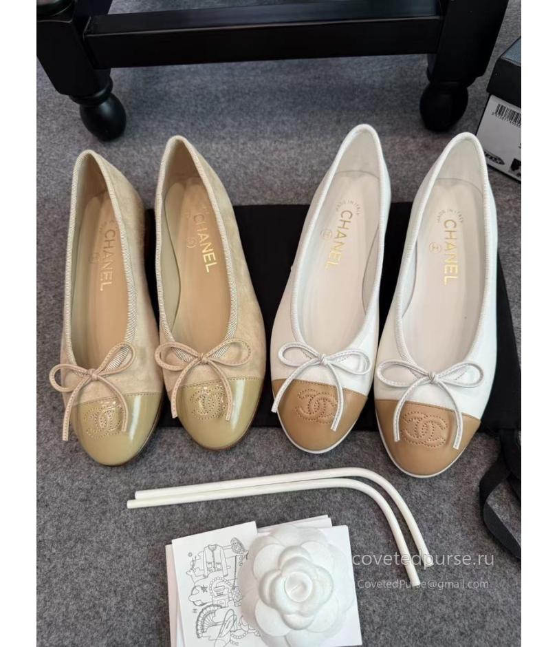 Chanel Ballet Flats Beige with Beige Toe G02819