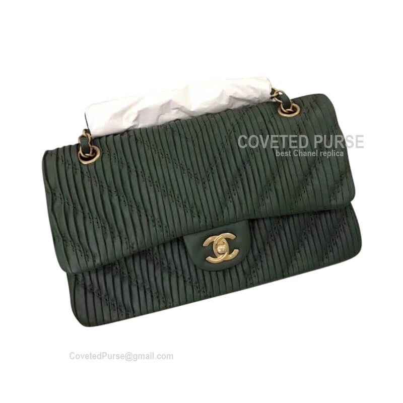 Chanel replica flap bag green